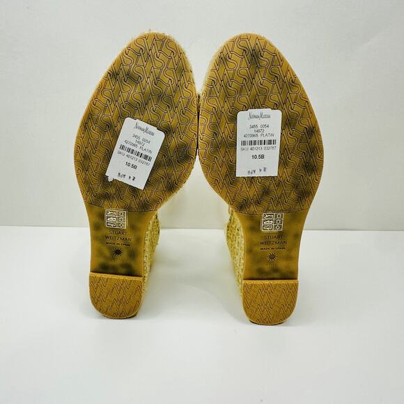 NIB Stuart Weitzman Nudistcurve Women's US 10.5 Sandals Gold Espadrille Wedge - Picture 13 of 14